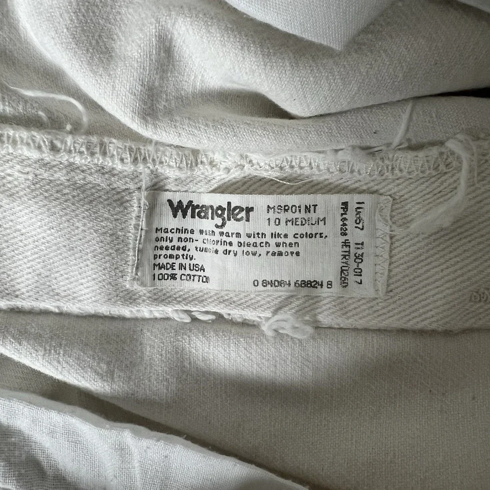 Vintage Wrangler For Woman Jeans‎ 10M White Denim High Rise Made In USA MSR01